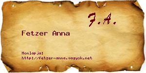 Fetzer Anna névjegykártya